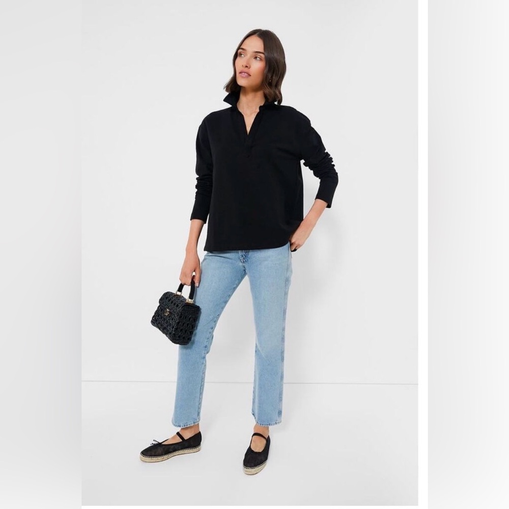 POMANDER PLACE Black Bradley Knit Polo
Popover Size M NWT